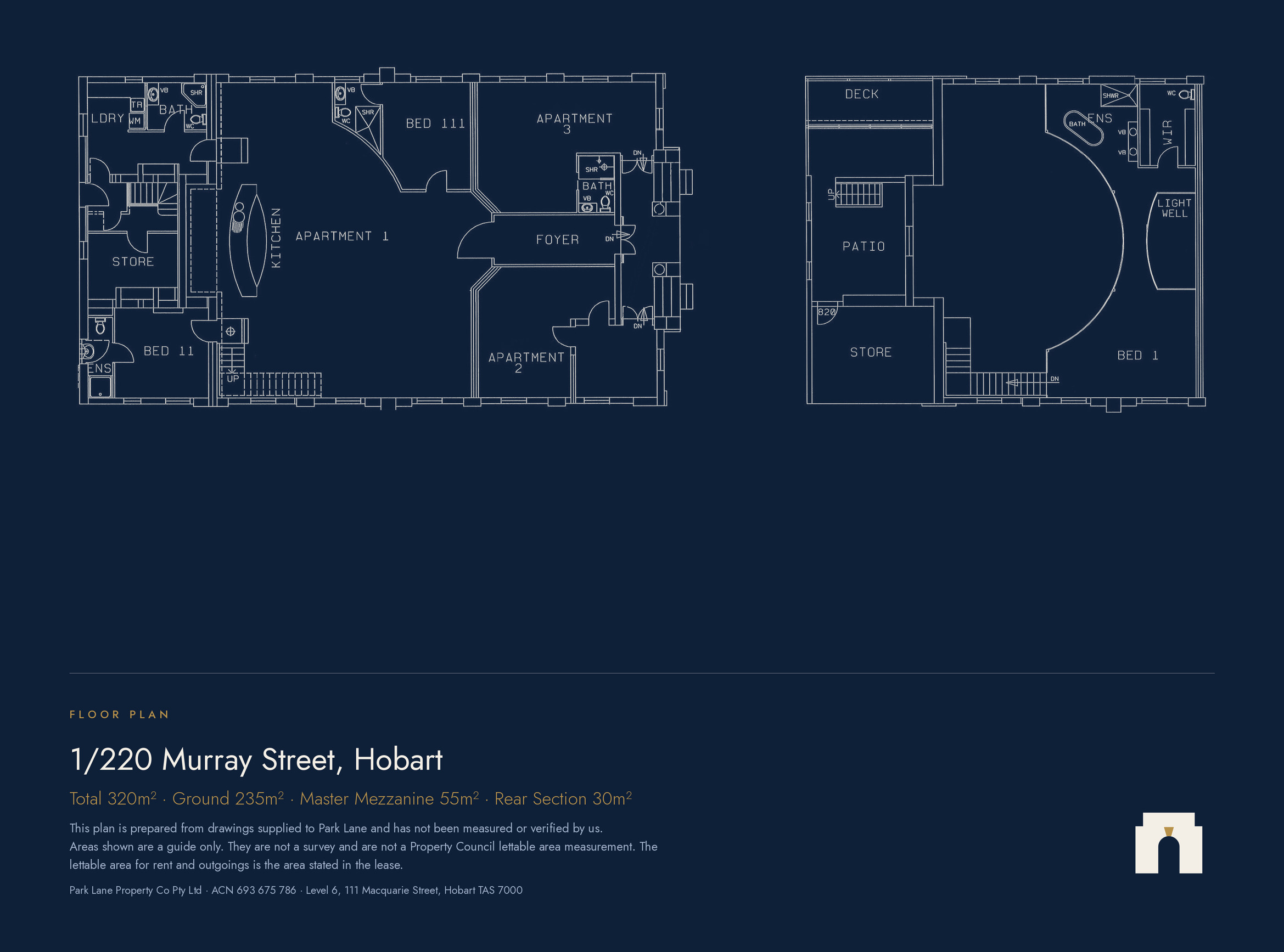 Floor plan, 1/220 Murray Street, Hobart