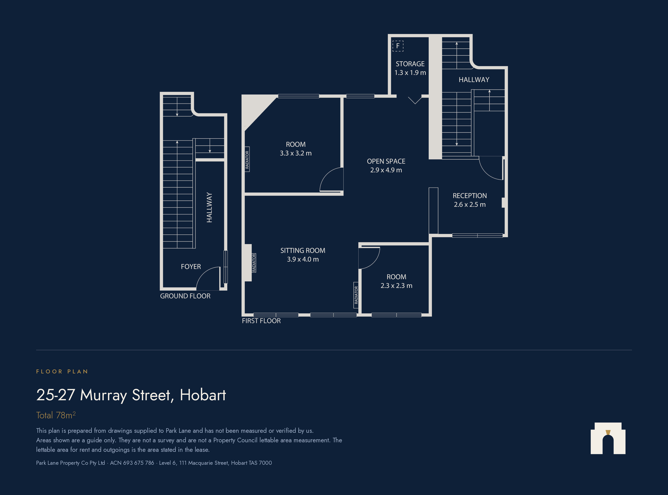 Floor plan, 25-27 Murray Street, Hobart